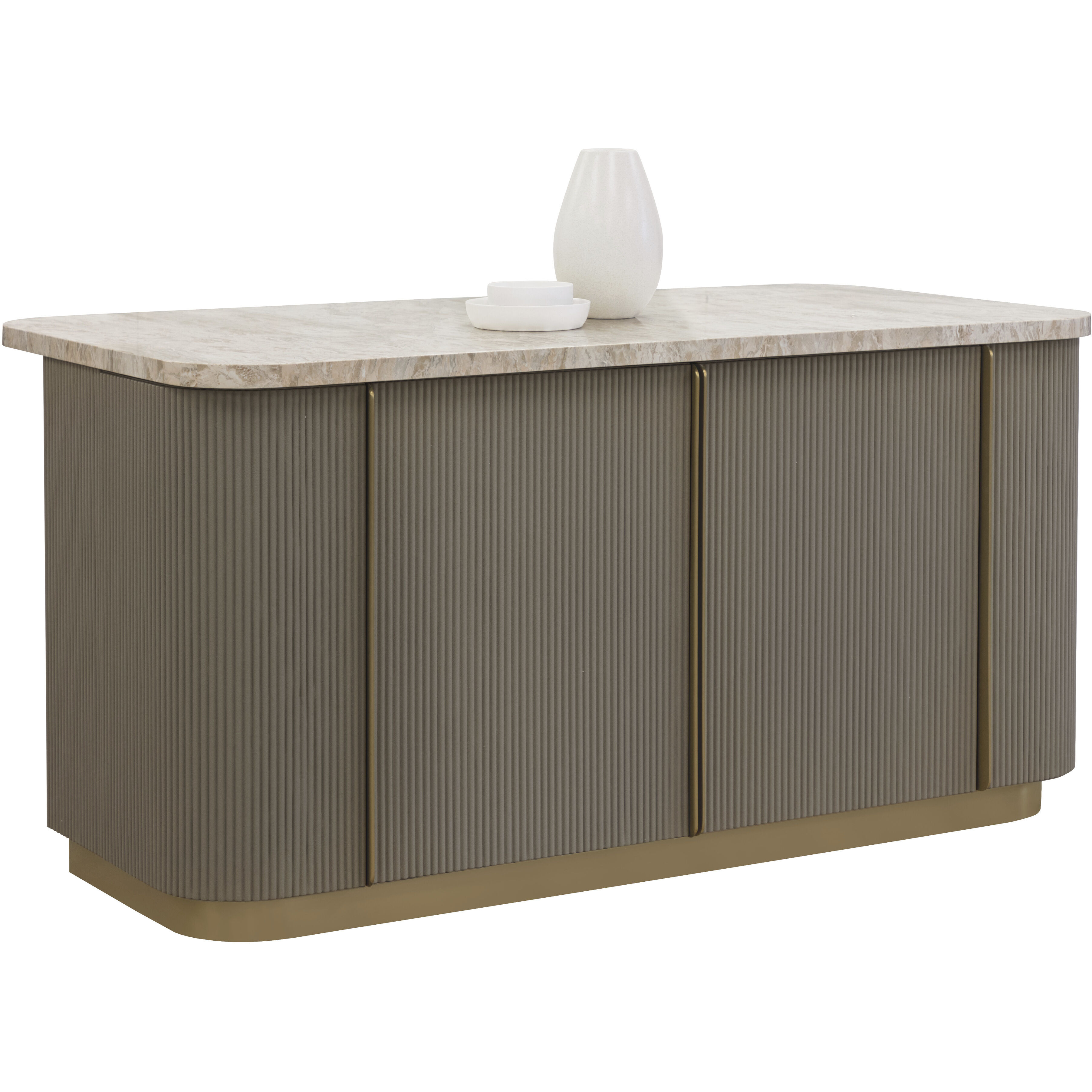 Cataldi Cappuccino / Brushed Gold Kitchen Island